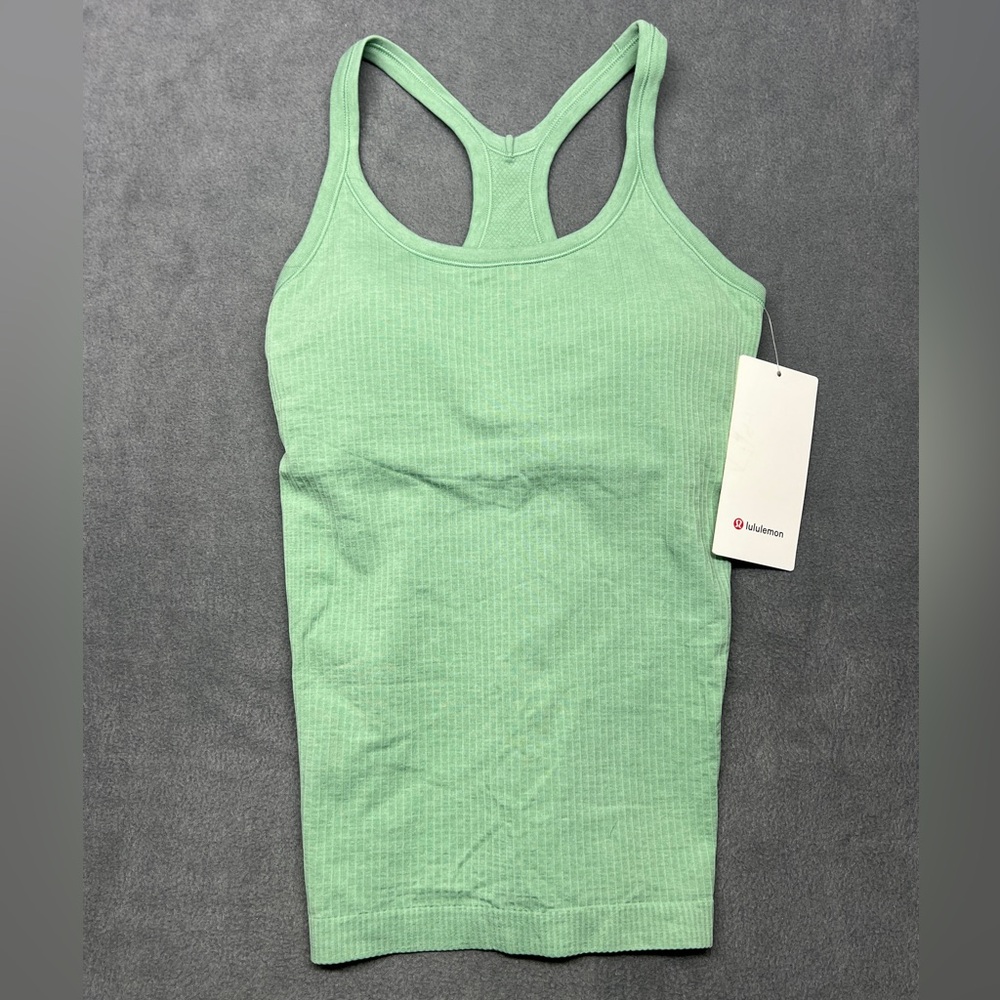 Lululemon Ebb to Street Tank Top Size 6 Racerback Built In Shelf Bra Wild Mint